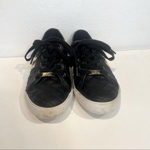 G By GUESS Black Backer Sneakers Quilted Canvas